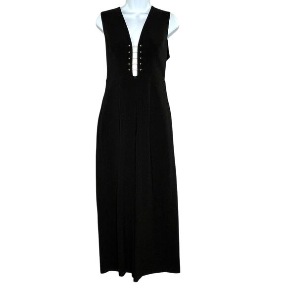 Zimmermann 2 Black Baton Jumpsuit With Gold Bars Cocktail Party Event - Picture 2 of 13